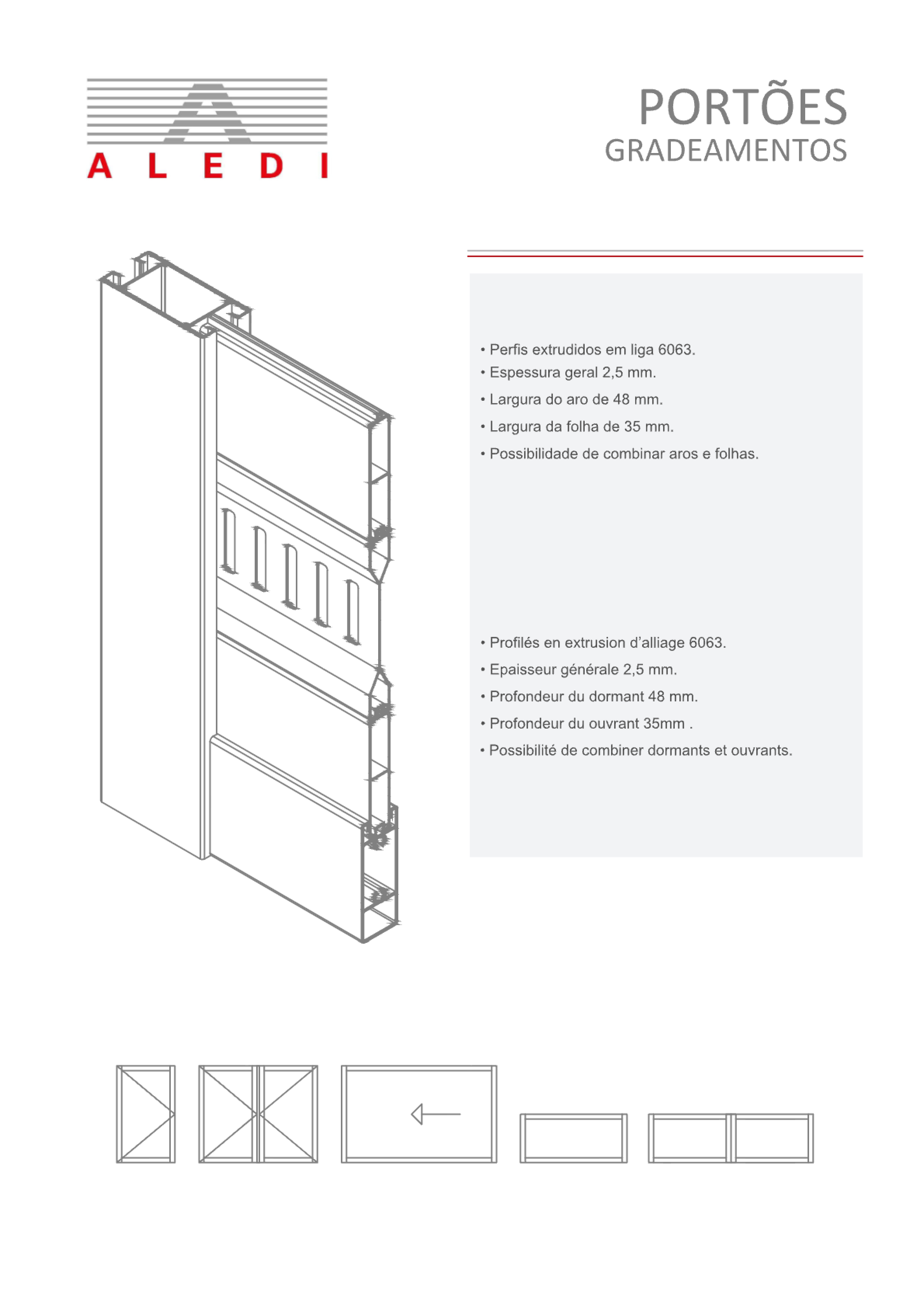 Portoes aledi Fichas Técnicas